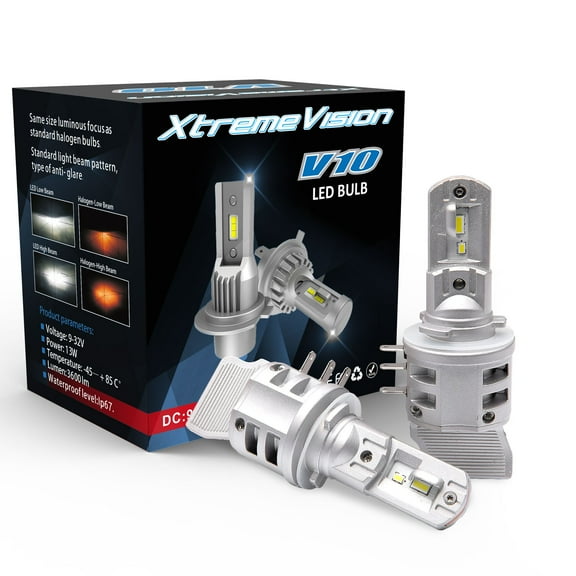 Xtremevision H15 LED Headlight Bulb - 5000 Lumens High & Low Beam - Anti-Interference & Non-Polarized H15 Bulb