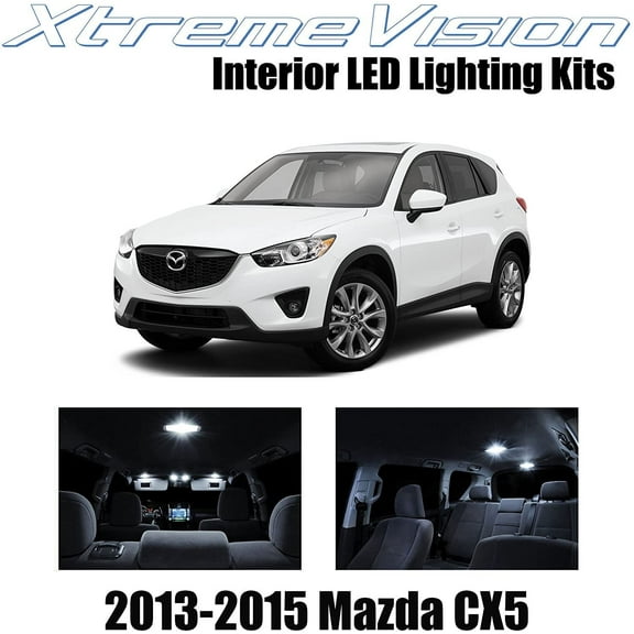 Xtremevision Interior LED for CX-5 CX5 2013-2015 9 Pieces Pure White Interior LED Kit + Installation Tool
