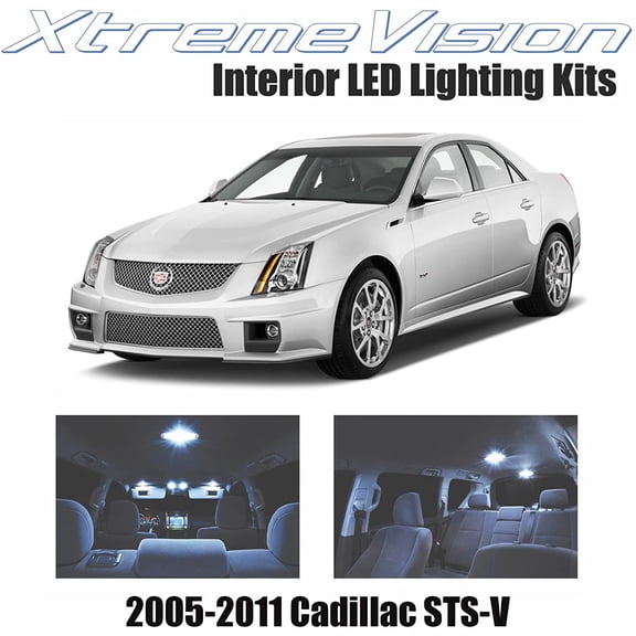 Xtremevision Interior LED for Cadillac STS-V 2005-2010 12 Pieces Cool White Interior LED Kit + Installation Tool