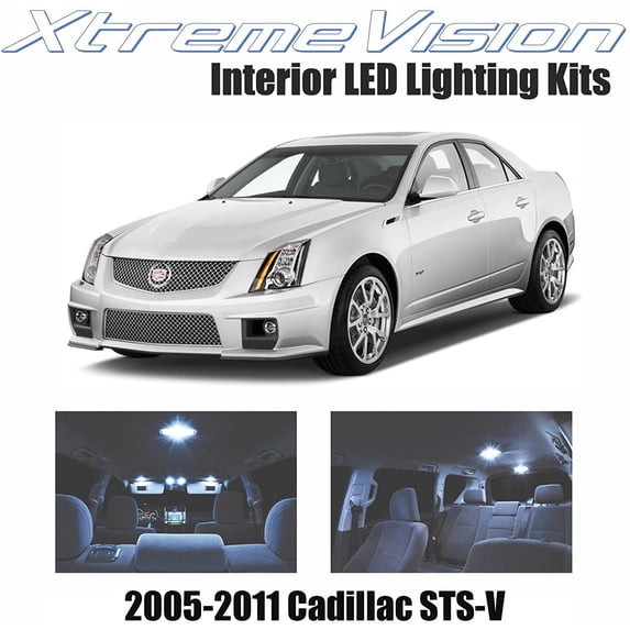 Xtremevision Interior LED for Cadillac STS-V 2005-2010 12 Pieces Cool White Interior LED Kit + Installation Tool