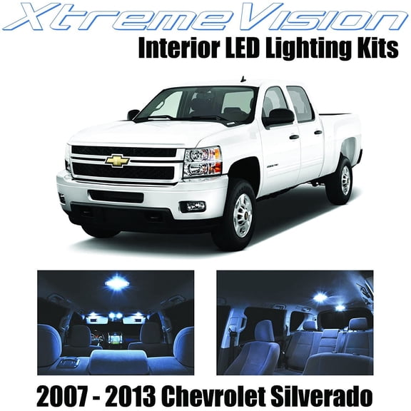 Xtremevision Interior LED for Chevrolet Silverado 2007-2013 (12 Pieces) Cool White Interior LED Kit + Installation Tool