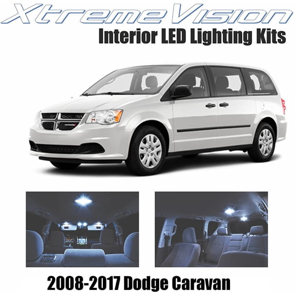 Xtremevision Interior LED for Dodge Grand Caravan 2008-2017 (16 Pieces) Cool White Interior LED Kit + Installation Tool