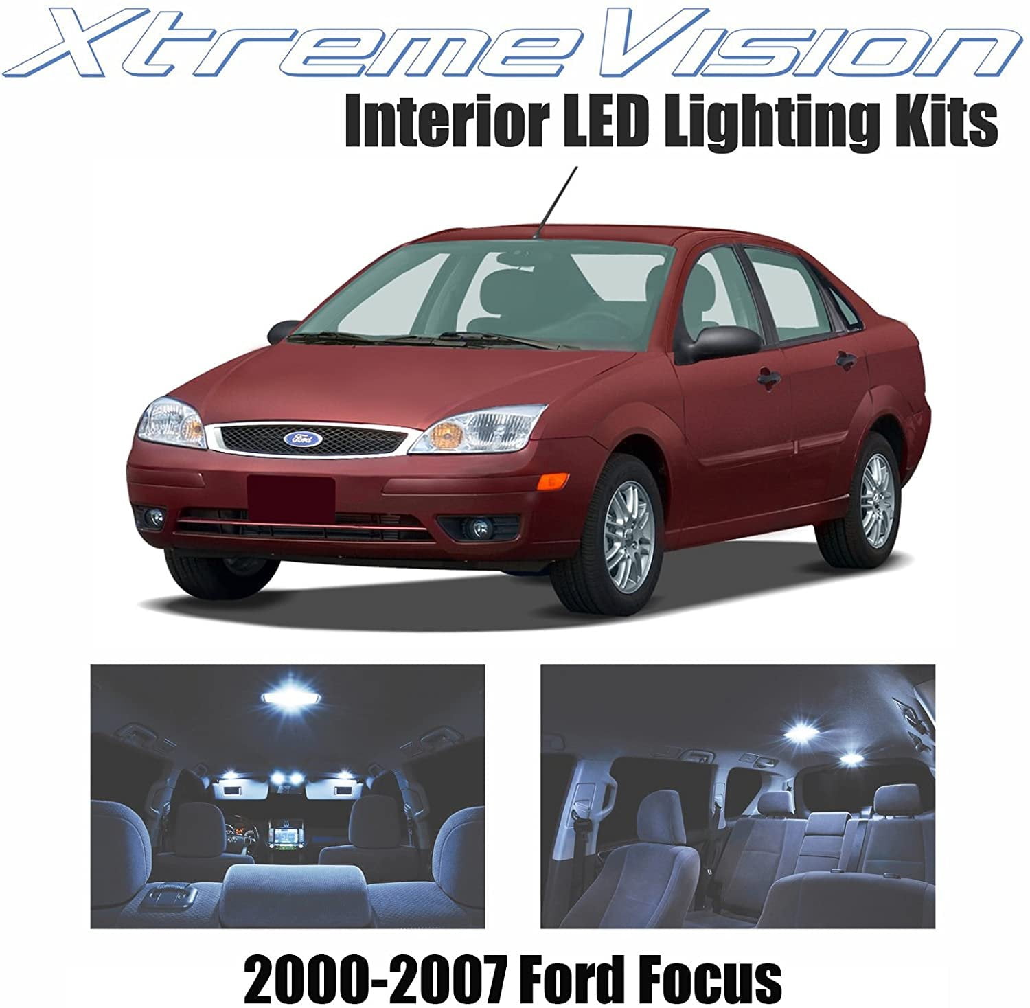 Xtremevision Interior Led For Ford Focus 2000 2007 4 Pieces Cool White Kit Installation Tool Com