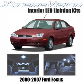 Xtremevision Interior LED for Ford Focus 2000-2007 4 Pieces Cool White Interior LED Kit + Installation Tool