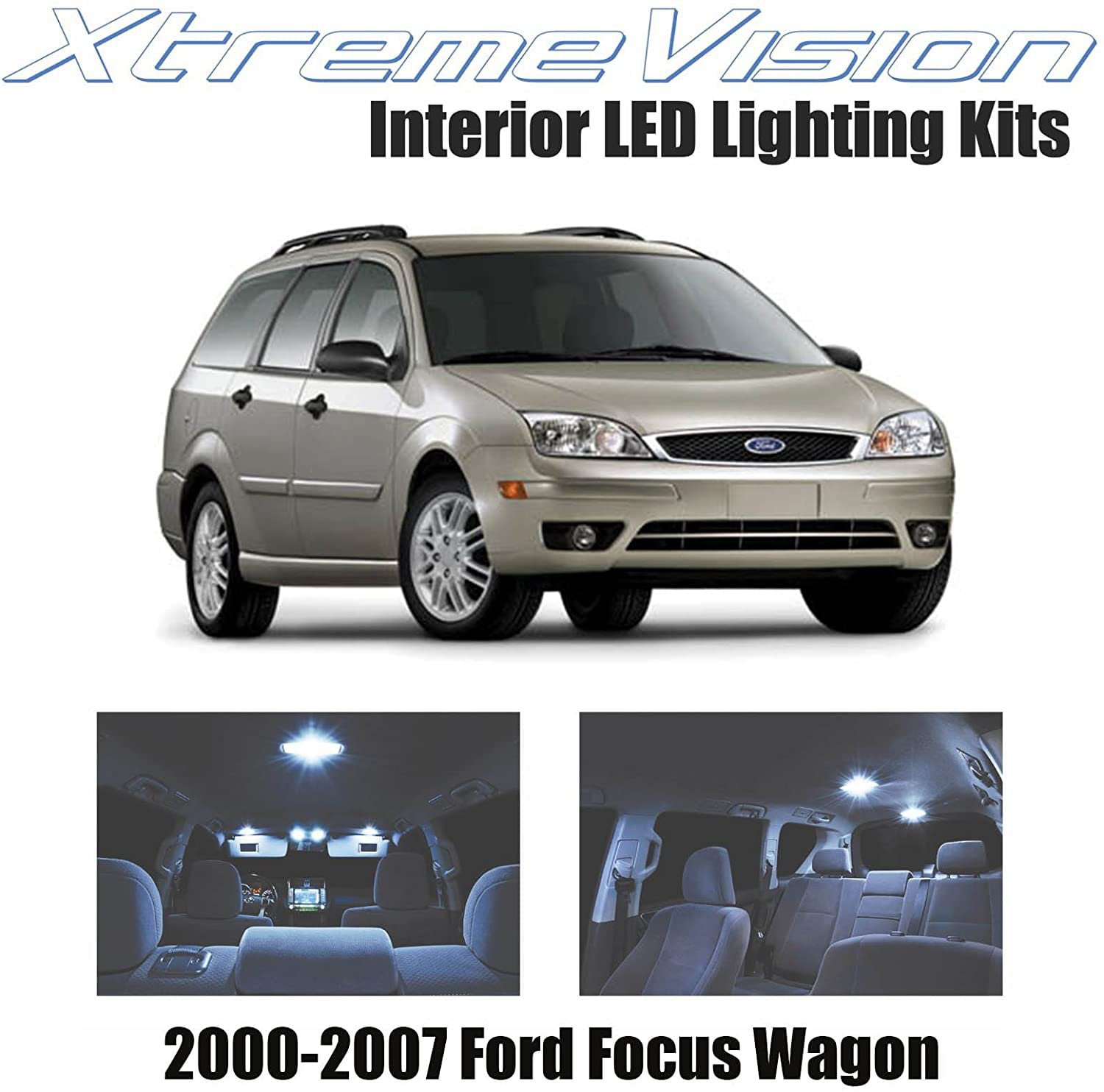 Xtremevision Interior Led For Ford Focus Wagon 2000 2007 4 Pieces Cool White Kit Installation Tool Com