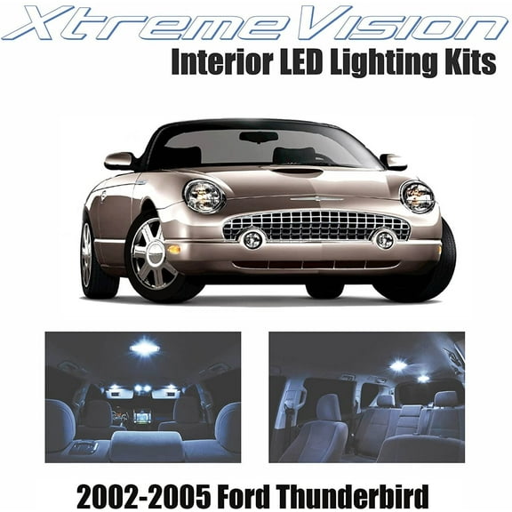 Xtremevision Interior LED for Ford Thunderbird 2002-2005 6 Pieces Cool White Interior LED Kit + Installation Tool