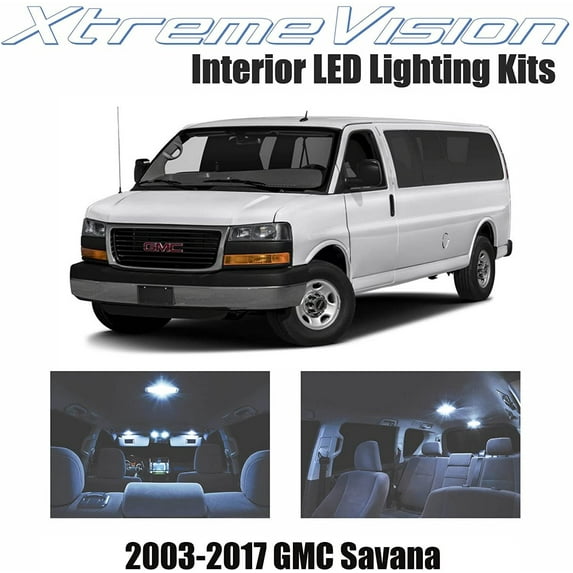 Xtremevision Interior LED for GMC Savana 2003-2017 10 Pieces Cool White Interior LED Kit + Installation Tool