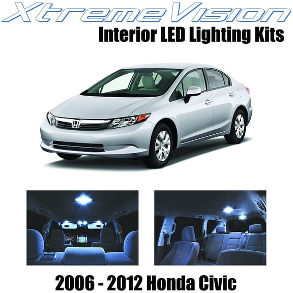 Xtremevision Interior LED for Honda Civic 2006-2012 6 Pieces Cool White Interior LED Kit + Installation Tool