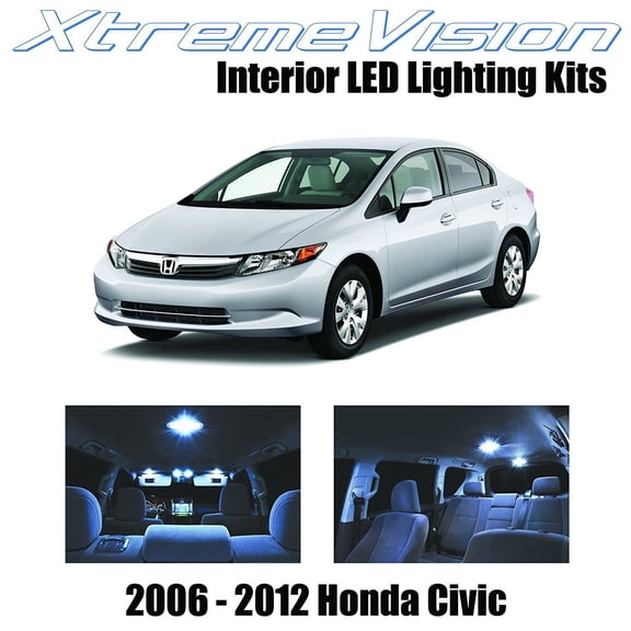 Xtremevision Interior LED for Honda Civic 2006-2012 6 Pieces Cool White Interior LED Kit + Installation Tool