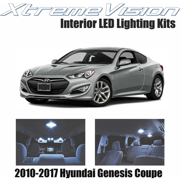 Xtremevision Interior LED for Hyundai Genesis Coupe 2010-2017 2 Pieces Cool White Interior LED Kit + Installation Tool