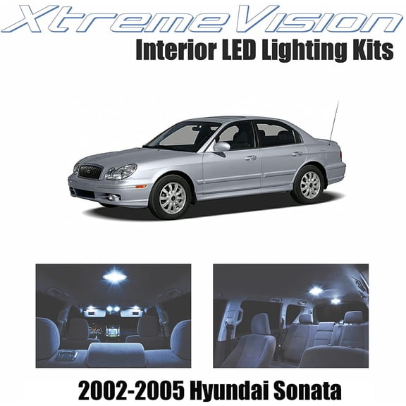 Xtremevision Interior LED for Hyundai Sonata 2002-2005 8 Pieces Cool White Interior LED Kit + Installation Tool