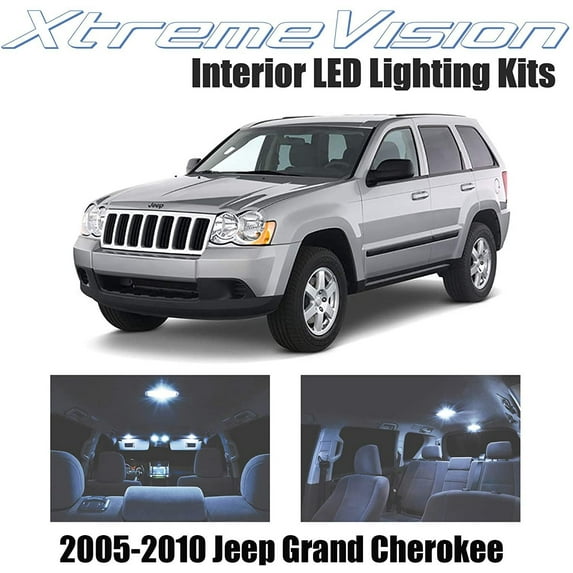 Xtremevision Interior LED for Jeep Grand Cherokee 2005-2010 7 Pieces Cool White Interior LED Kit + Installation Tool