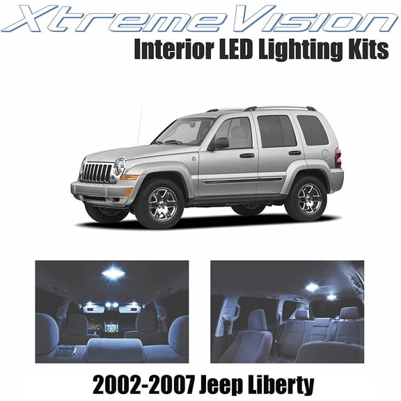 Xtremevision Interior LED for Jeep Liberty 2002-2007 9 Pieces Cool White Interior LED Kit + Installation Tool