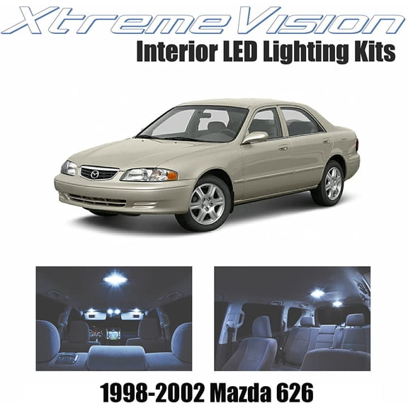 Xtremevision Interior LED for Mazda 626 1998-2002 6 Pieces Cool White Interior LED Kit + Installation Tool