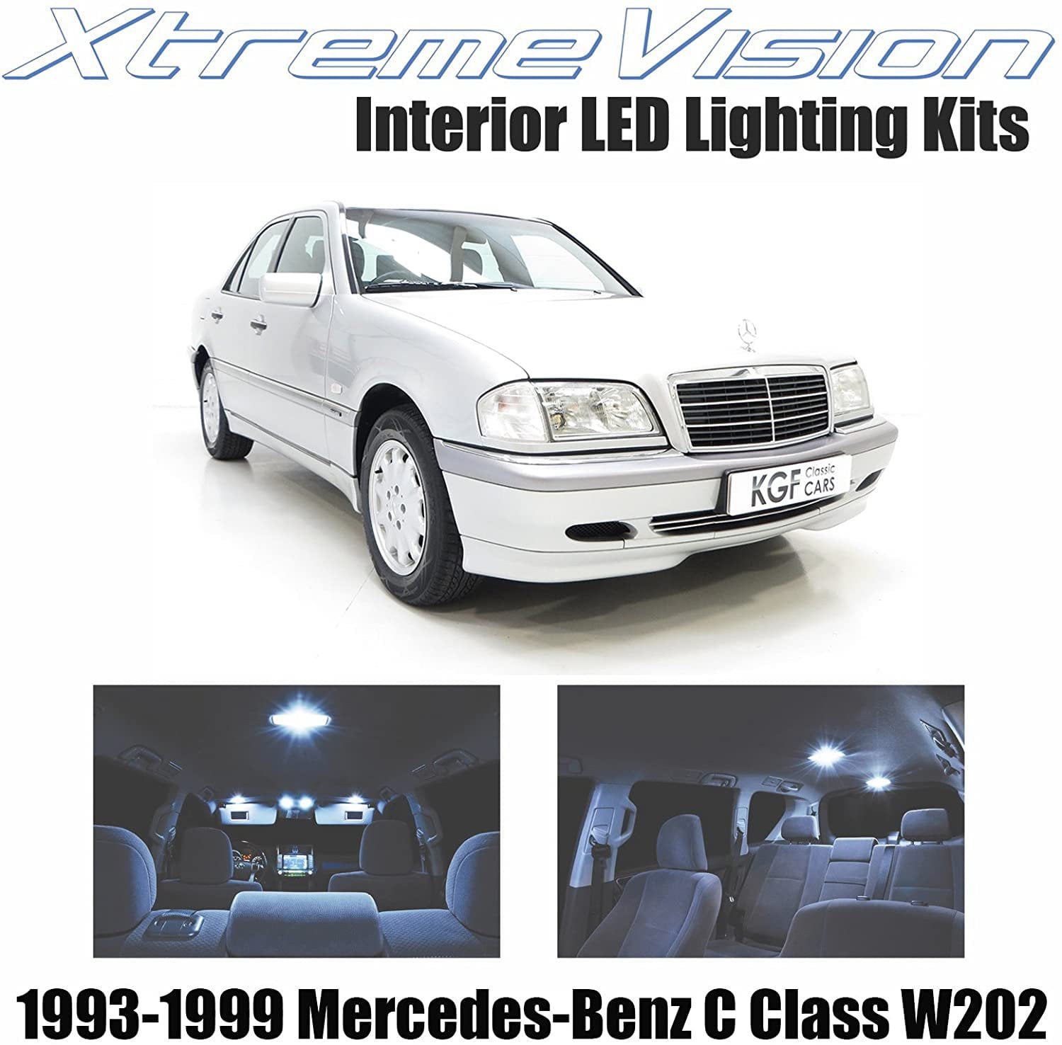 Xtremevision Interior LED for Mercedes-Benz C Class W202 1993-1999 14  Pieces Cool White Interior LED Kit + Installation Tool 