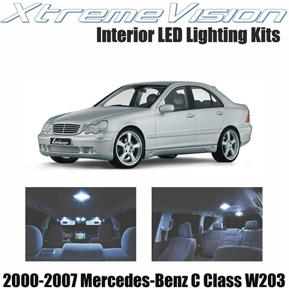 Xtremevision Interior LED for Mercedes-Benz C Class W203 2000-2007 14 Pieces Cool White Interior LED Kit + Installation Tool
