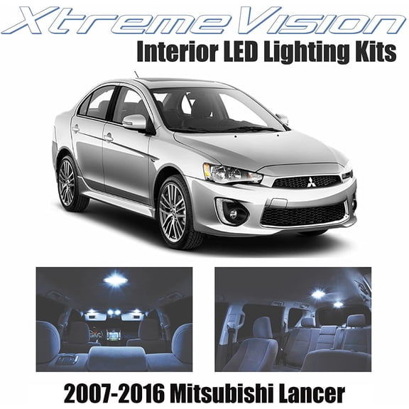 Xtremevision Interior LED for Mitsubishi Lancer 2007-2016 (4 Pieces) Cool White Interior LED Kit + Installation Tool
