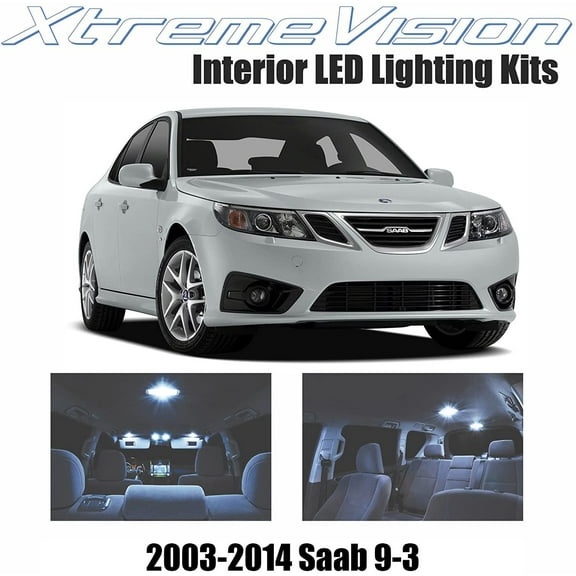 Xtremevision Interior LED for Saab 9-3 2003-2014 7 Pieces Cool White Interior LED Kit + Installation Tool