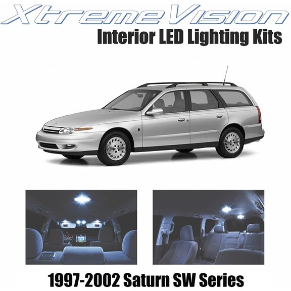 Xtremevision Interior LED for Saturn SW Series 1997-2002 7 Pieces Cool White Interior LED Kit + Installation Tool
