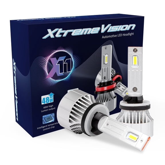Xtremevision X11 880 LED Headlight Bulbs 6000K Xenon White, 9000 LM Output, 48W LED Kit