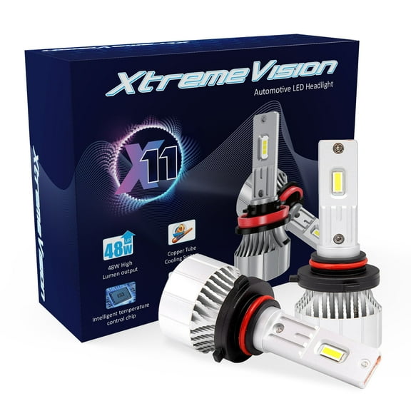 Xtremevision X11 9005 LED Headlight Bulbs 6000K Xenon White, 9000 LM Output, 48W LED Kit