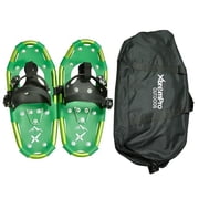 Xtrempro SSTKB-17GN 17 in. Terrain Lightweight Ergonomic Aluminum Alloy Snowshoes & Backpack with 13 Point Crampons, Green