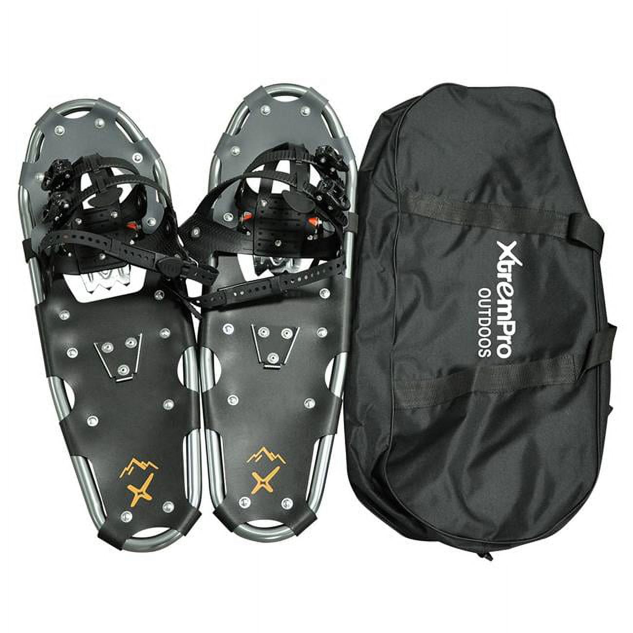 Xtrempro 21 in. Terrain Lightweight Ergonomic Aluminum Alloy Snowshoes \u0026 Backpack with 13 Point Crampons, Silver