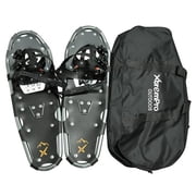 Xtrempro 25 in. Terrain Lightweight Ergonomic Aluminum Alloy Snowshoes & Backpack with 13 Point Crampons, Silver