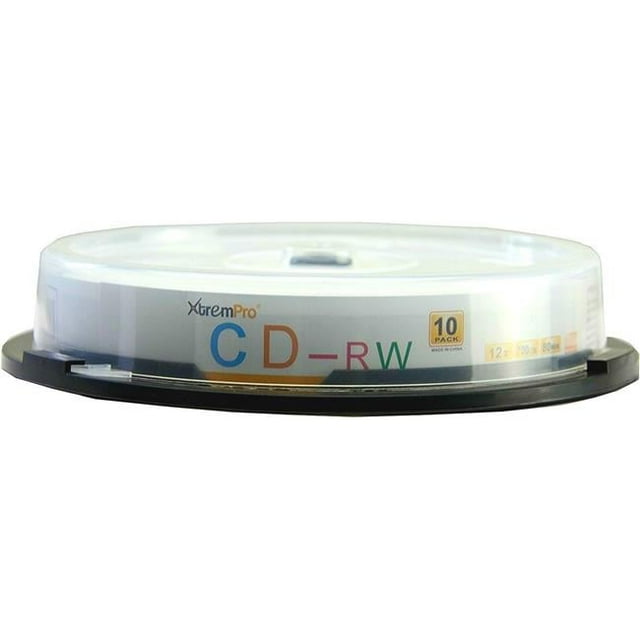 Xtrempro  CD-RW 12X 700MB 80Min Recordable CD Blank Discs in Spindle - Pack of 10
