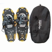 Xtrempro SSPT1-30GD 30 in. Snowshoes Backpacking Trail Lightweight Aluminum 7075 Alloy 14 Point Crampons, Metallic Gold