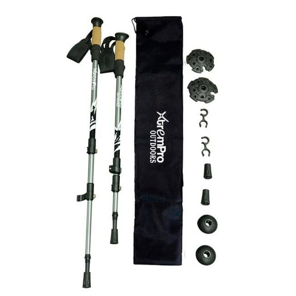 Xtrempro TK01-SL Hiking Trekking Poles Sticks, Silver - 2 Piece