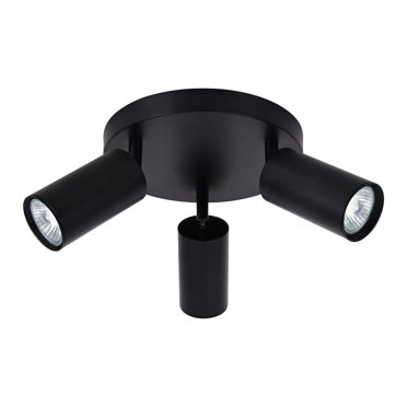 Kimjo Ceiling Light With 3 Swivelling Spotlights, Black With 3 Swivelling And Swivelling Spotlights, E14 Socket, Retro Design For Bedroom, Living Room, Corridor, Café, Without Bulb, Max. 40 W