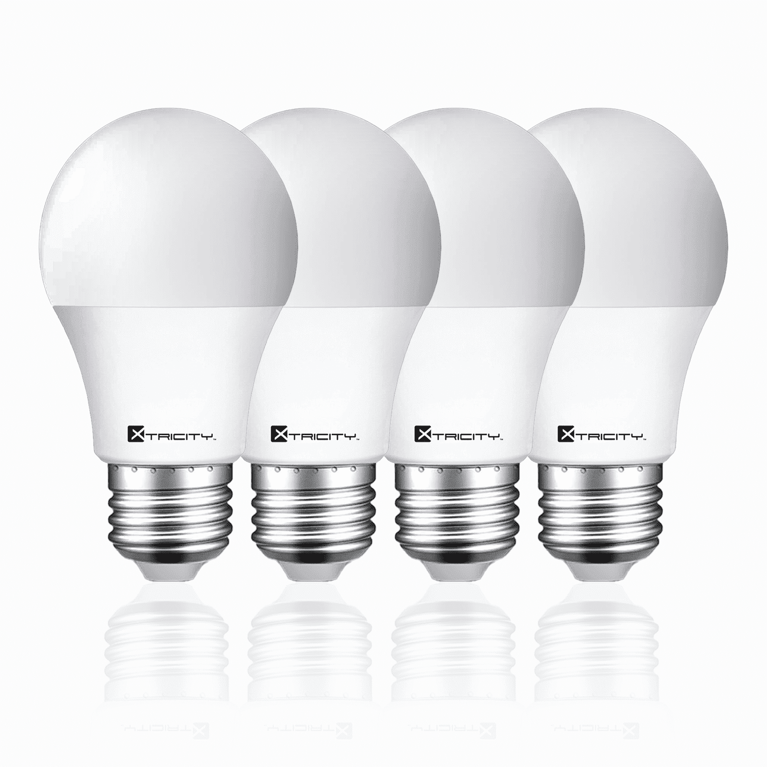 Xtricity A19 LED Light Bulb, 9W (60W Eqv), E26 Base, 3000K, Non-Dimmable, UL Listed (4 Pack)
