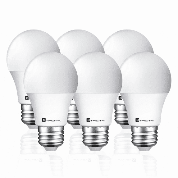 Xtricity A19 LED Light Bulb, 9W (60W Eqv), E26 Base, 3000K, Non-Dimmable, UL Listed (6 Pack)