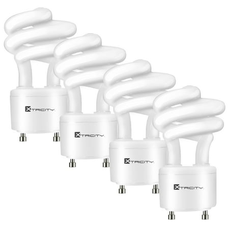 Xtricity CFL GU24 Light Bulb, 2-Prong T2 Spiral 13W, 120V, 900lm, 2700K, UL listed