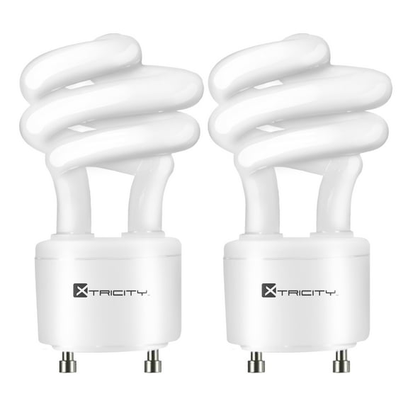 Xtricity CFL GU24 Light Bulb, 2-Prong T2 Spiral 13W, 120V, 900lm, 2700K, UL listed