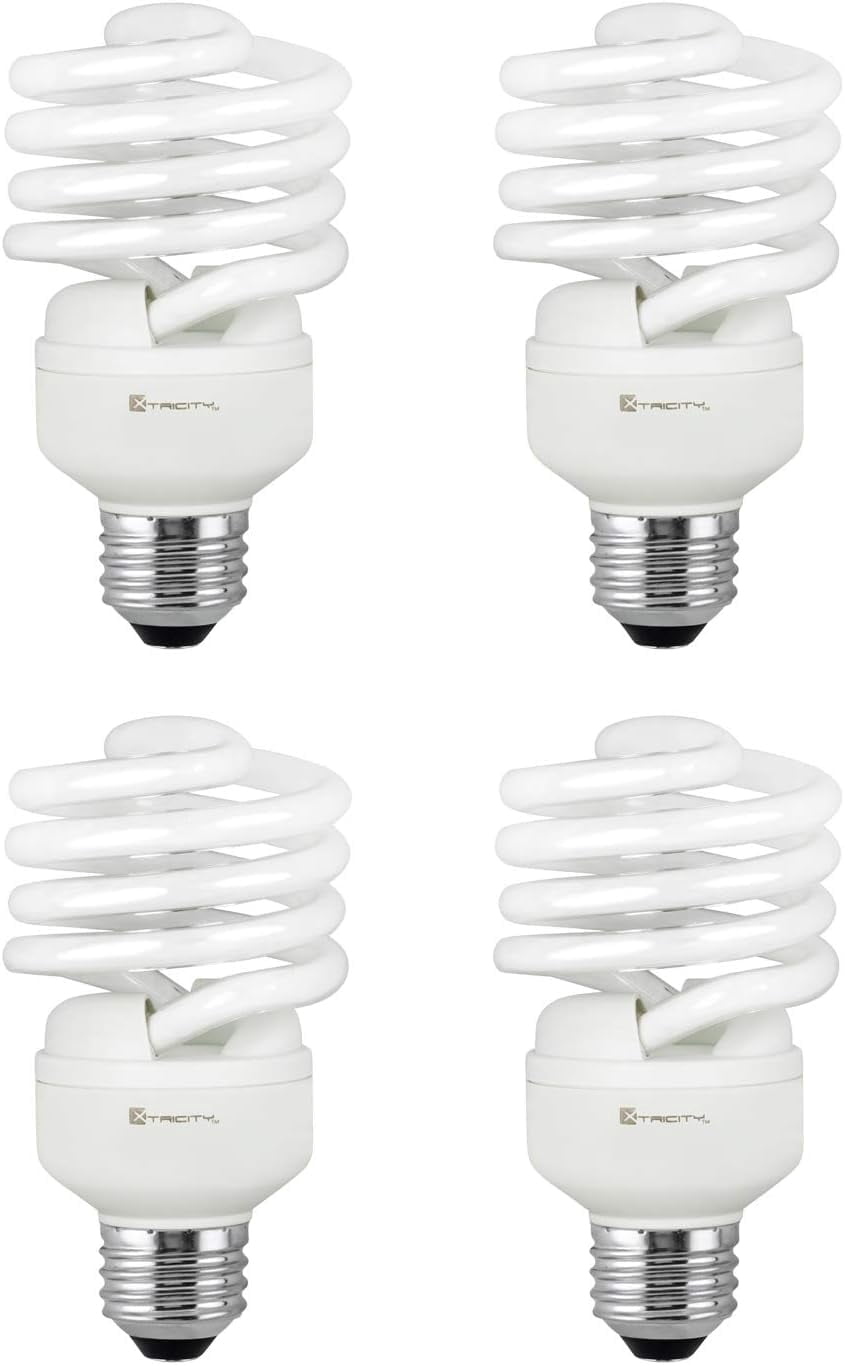 Xtricity Fluorescent Light Bulbs T2 Spiral, 5000k Daylight, 23W, E26 ...