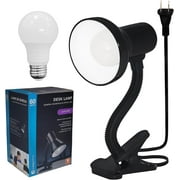 Xtricity Clip on Desk Lamp with 6W A19 LED Bulb Included, 120 Volt, 10.25 Inches, Black