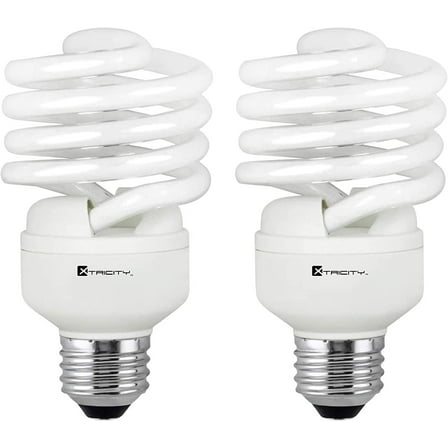 Xtricity Compact Fluorescent Light Bulbs T2 Spiral CFL, 4100k Cool White, 23W, E26 Base, UL Listed