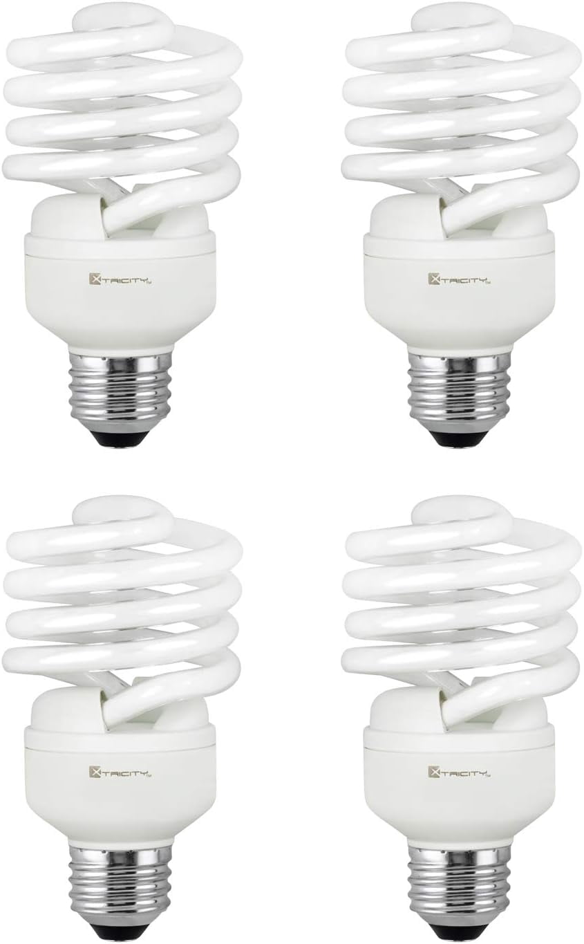 Xtricity Compact Fluorescent Light Bulbs T2 Spiral, 5000k Daylight, 23W ...