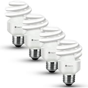 Xtricity Compact Fluorescent Light Bulbs T2 Spiral, E26 Base, 2700k Soft White, 9W, (4 Pack)