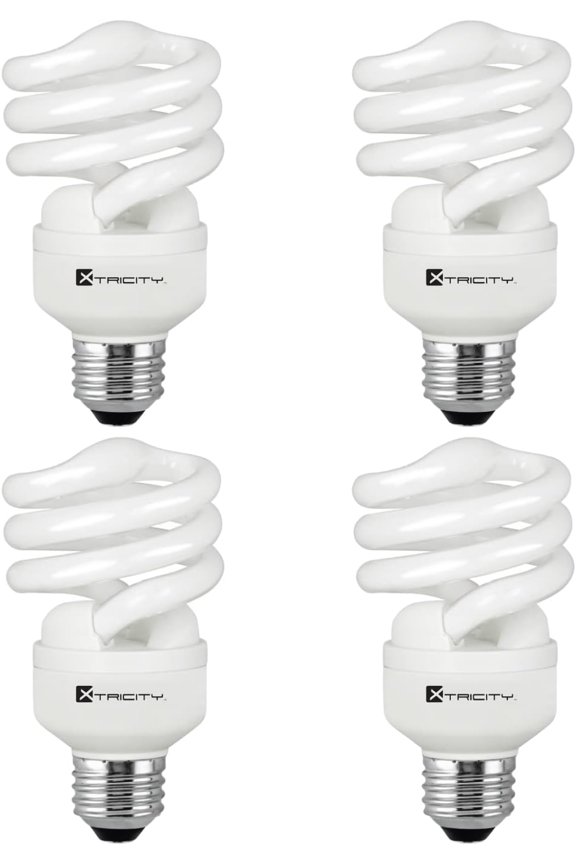 Fluorescent Light Bulbs T2 Spiral, 5000k Daylight, 13W, E26 Base, UL Listed - 4 Pack