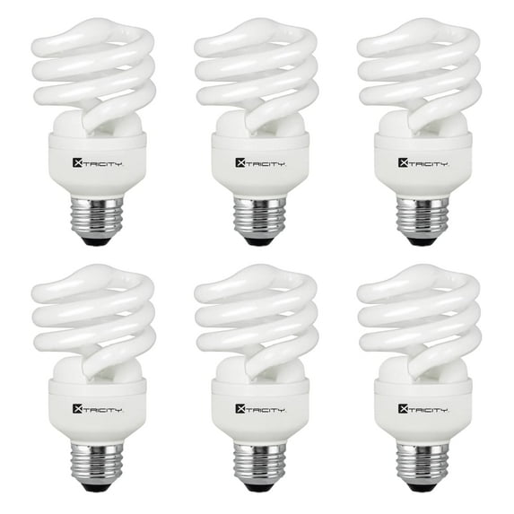 Xtricity Fluorescent Light Bulbs T2 Spiral CFL, 5000k Daylight, 13W, E26 Base, UL Listed