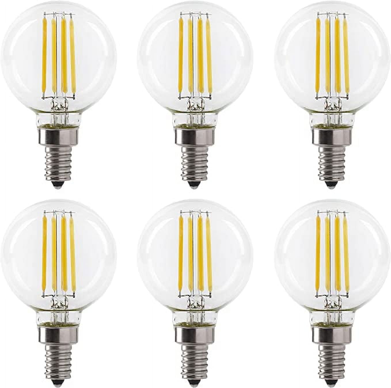 Xtricity G16.5 LED Clear Globe Filament Light Bulb, 5.5W (50W Eqv), E12 Candelabra, 3000K (6 Pack)