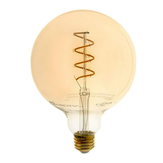 Xtricity G40 Globe Edison Spiral LED Bulb, 7W (40W Eqv), Dimmable, E26, UL Listed