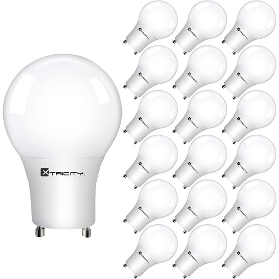 Xtricity LED A19 Light Bulb GU24 Plug-in Base, 2 Prong, 10W (60W Eqv) 120V, 3000K (18 Pack)