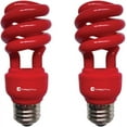 thumbnail image 1 of Xtricity T2 Spiral CFL Red Color Light Bulb, 13W (60W Eqv), E26 Base, 120V (2 Pack), 1 of 5