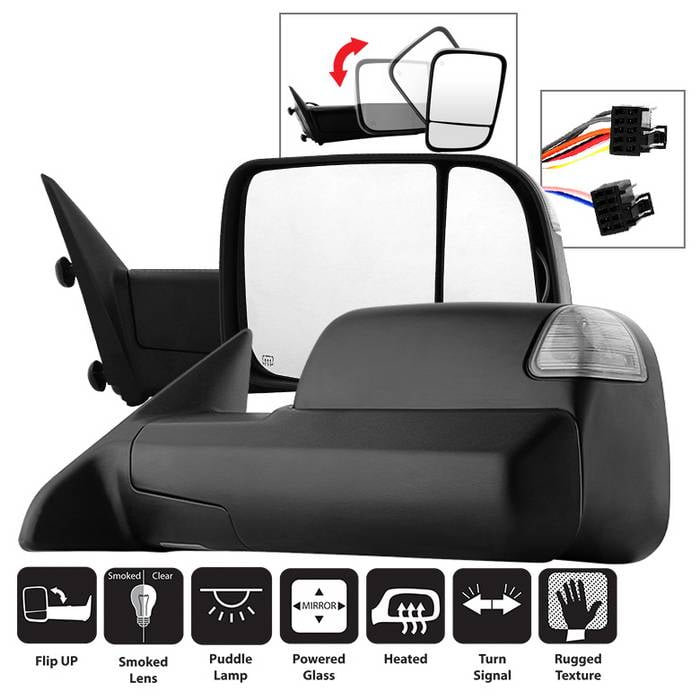 Xtune Dodge Ram 1500 09-12 L&R Manual Extendable Power Heated Adjust Mirror MIR-DRAM09S-PWH-SET Fits select: 2010-2012 DODGE RAM 2500, 2010-2012 DODGE RAM 3500