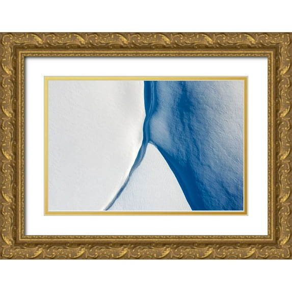Xu, Mei 14x11 Gold Ornate Wood Framed with Double Matting Museum Art Print Titled - White And Blue