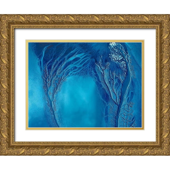 Xu, Mei 18x15 Gold Ornate Wood Framed with Double Matting Museum Art Print Titled - Touching